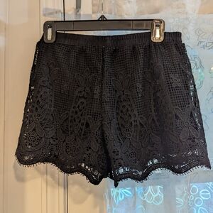 Garage Black Lace High Waist Shorts
